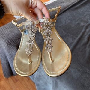 Women’s Madeline Stuart Diamond / Rhinestone Sandal Pumps Size 8.5